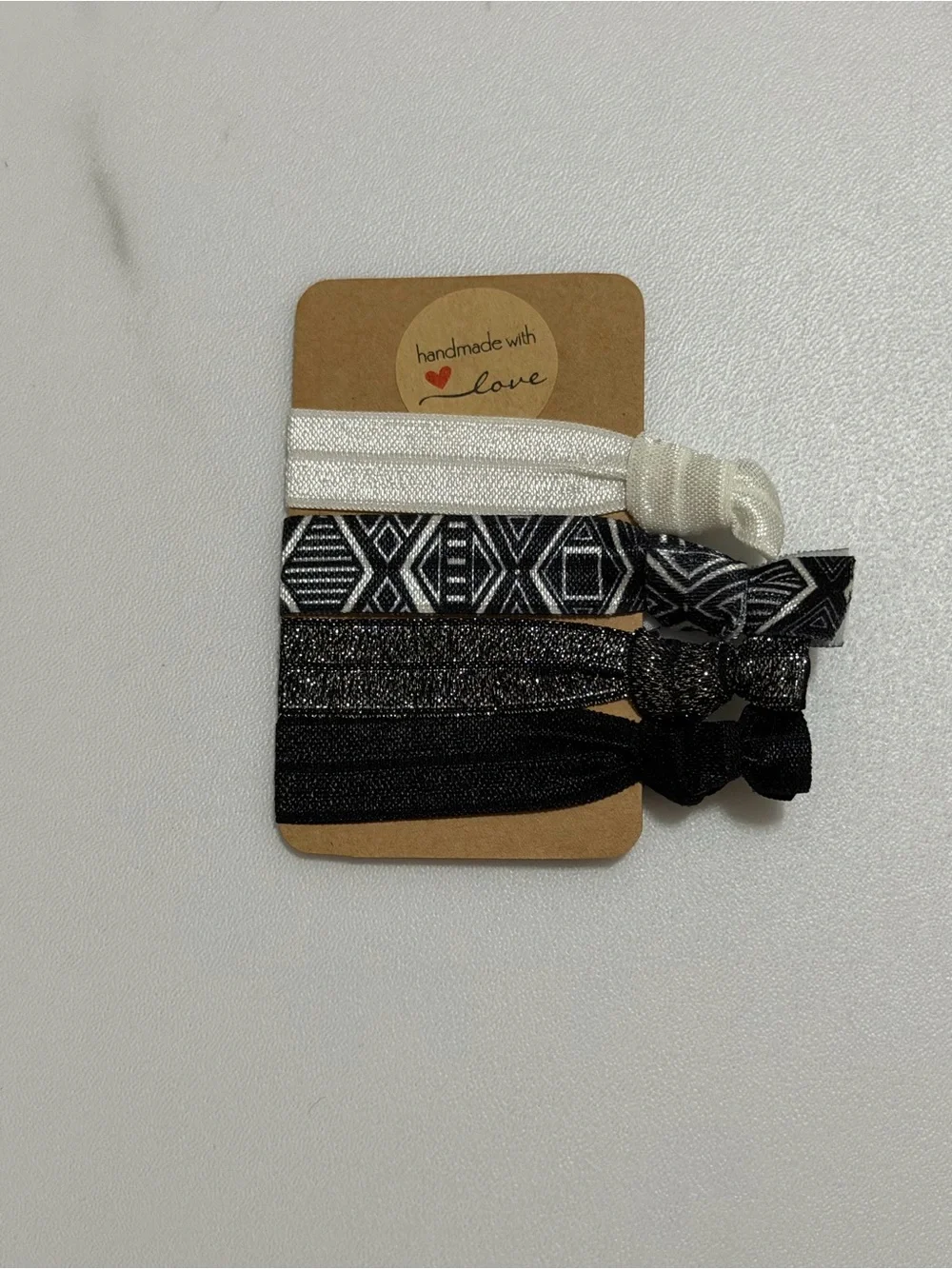 JSCatalog Neutral Elastic Hair Tie Set - Black & White